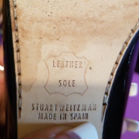 Stewart Weitzman black pattern leather flats Sz 8 - Picture 8 of 8